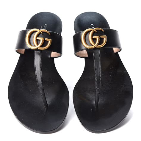 gucci black leather thong sandals|Gucci thong sandals for cheap.